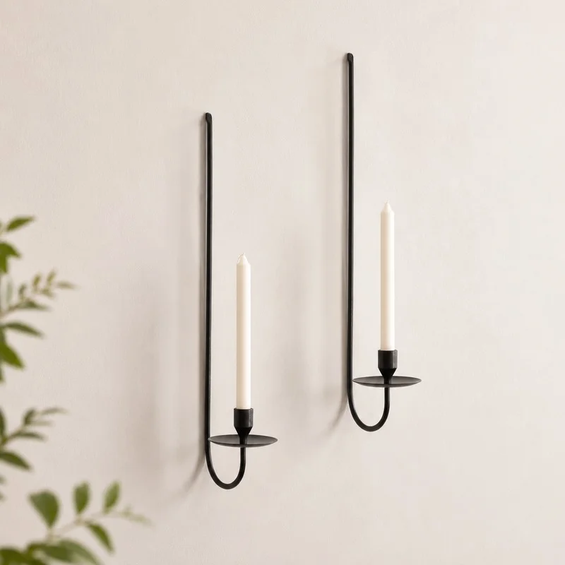 Iron wall candle sconces
