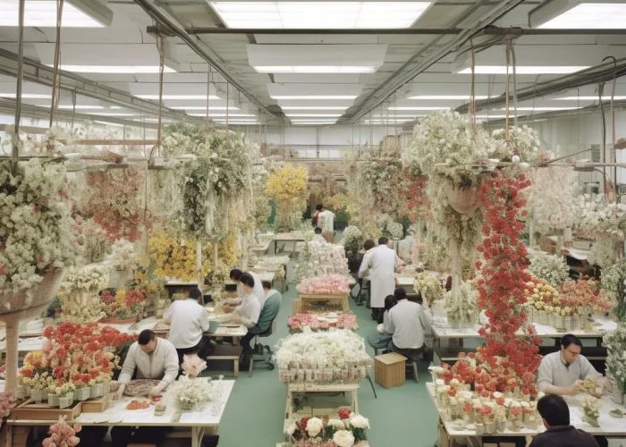 Real touch artificial flower sample development workshop