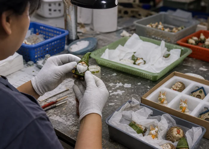 Quality inspection for resin ornaments before shipment
