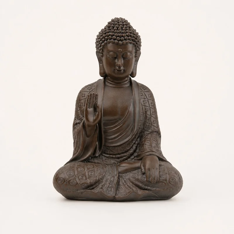 Seated resin Buddha statue