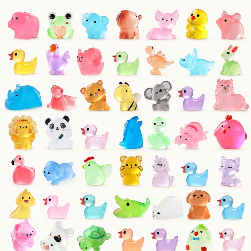 Colorful miniature resin animal figurine set