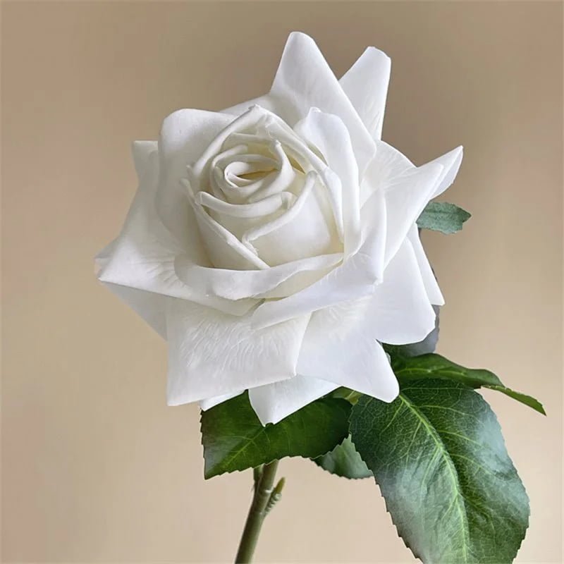 White real touch artificial rose stem