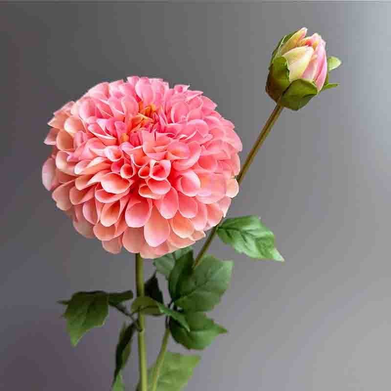 Pink real touch artificial dahlia stem