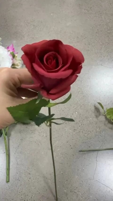 Real touch artificial rose, red RT05