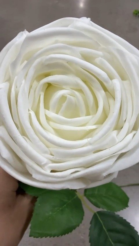 Real touch artificial rose, white RT01