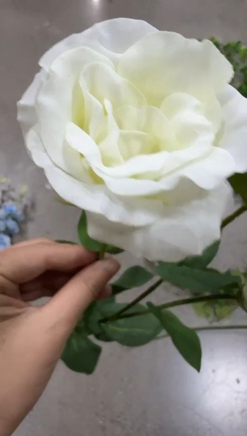 Real touch artificial rose, white RT02